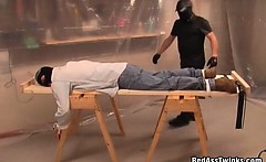 Kinky masked dude gets tied and ass spanked, before getting