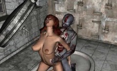 Busty 3d Redhead Babe Getting Fucked Hard By A Zombie