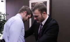 Muscular office hunk seduced by his boss
