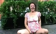 Wild Mature Woman Flashing Outdoors