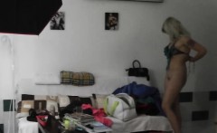 Busty Czech Blonde Has Fun In Backstage