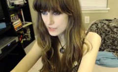 Skinny brunette poses in her underwear for her webcam audie