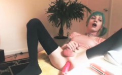 Ts With Green Hair Releases Her Sperm
