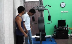 Asian Boy Argie Tickled On The Gym