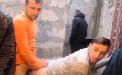 3 romanian guys fuck one another on camera