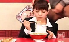 Asian Gal Is Having A Meal And He Jerks Off In It For Her T