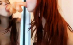 Cute sexy redhead blowjob dildo 1