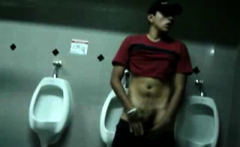 Bigcockflasher Wanking In Public Restroom