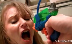 Dirty Sex Slave Gets Her Bad Mouth Piss Splashed