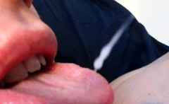 Swallowing A Hot Load Of Gooey Cum