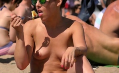 Nice Girl Topless Beach Voyeur Public Nude Boobs