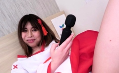 Risako Goto wears a cosplay costume when she starts to