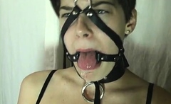 gagged and drooling