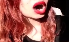 Big Red Lips in My Cigarette for My Smoking Bitch Boy!