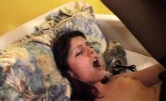 Damn sexy brunette amateur first time anal fucking
